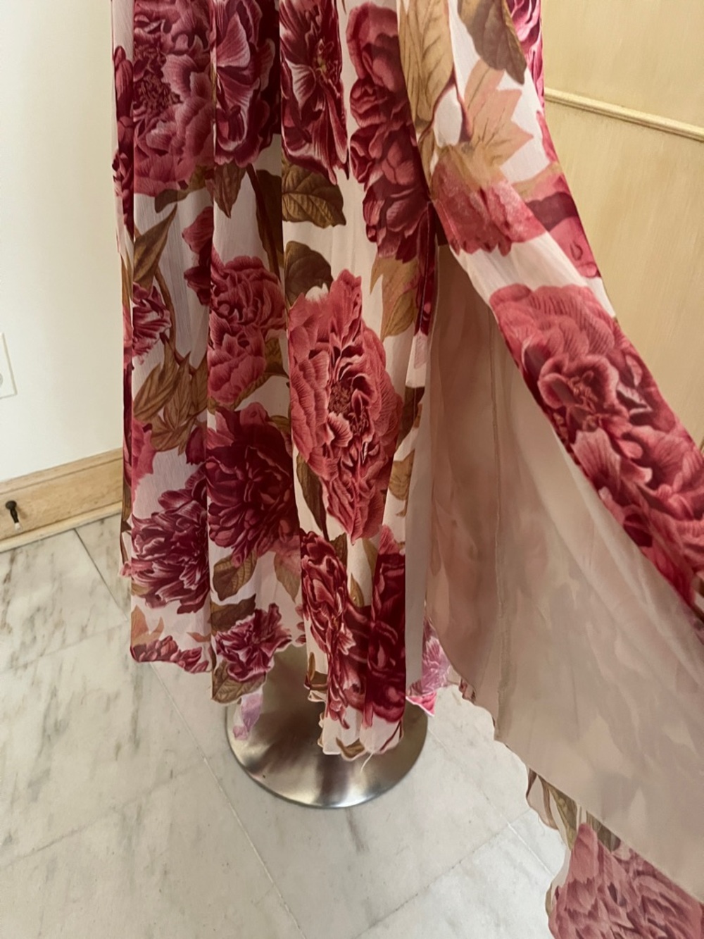 MIA JOY NWT Athena Wedding Guest Party Bougainvillea Floral Rose/Cream Maxi L - Picture 6 of 16